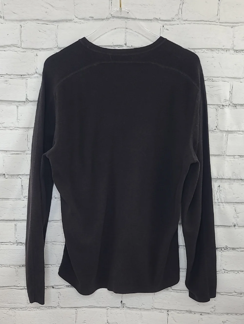 Banana Republic Men's Light Cotton Knit Crew Long Sleeve Relaxed Sweater Brown